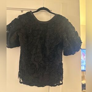 Elegant Black Floral Lace Top